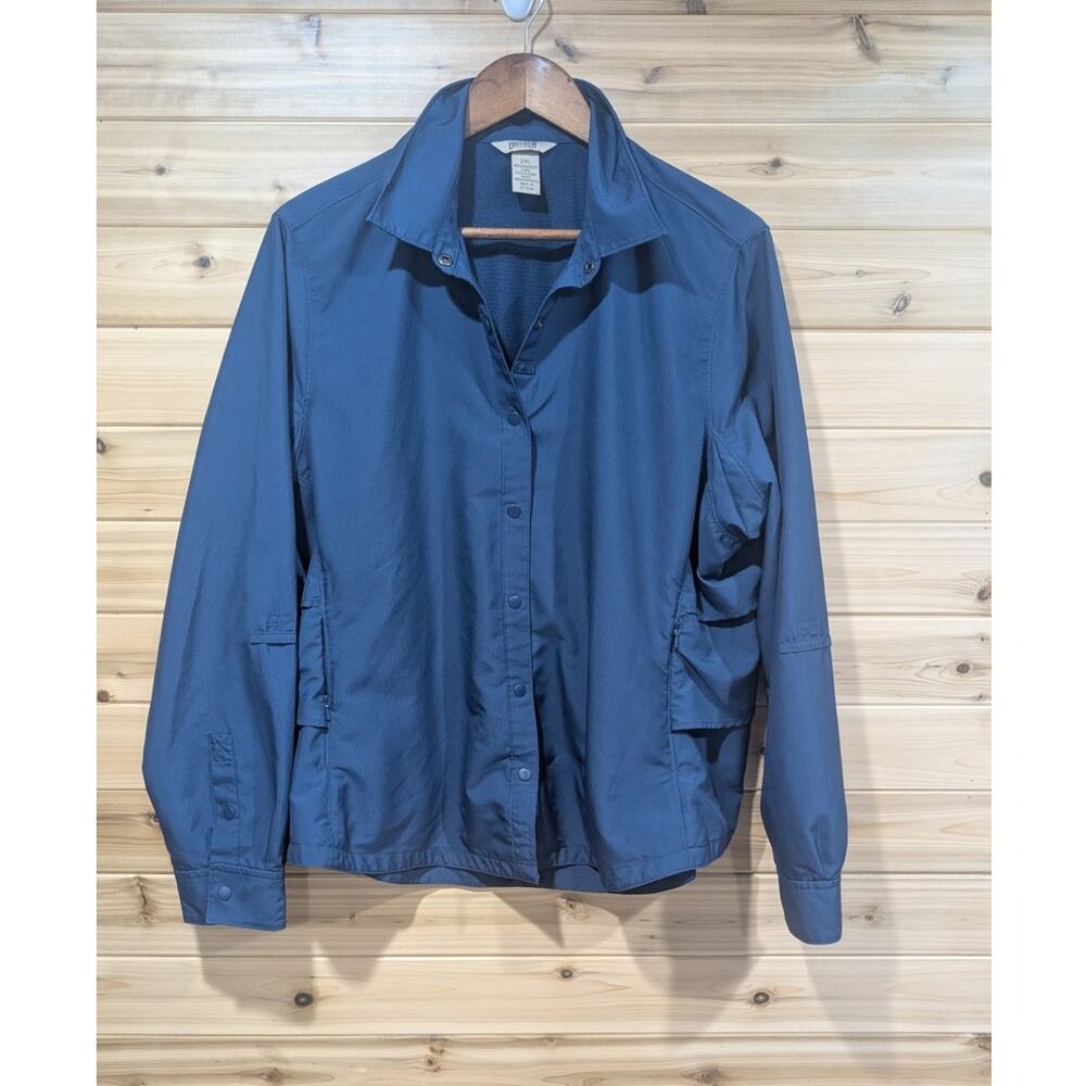 Duluth Trading Womens Action Button Up Shirt Size 2X‎ Dark Blue Outdoors Camping